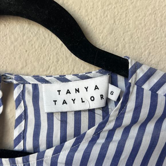 Tanya Taylor Marcie Stripe Floral Embroidered Top Size 6 - Picture 4 of 4